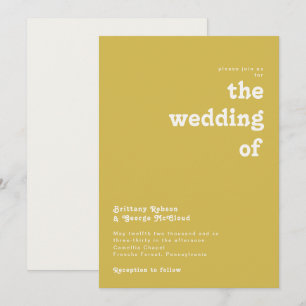 Retro Beach   Gold The Wedding Of Invitation