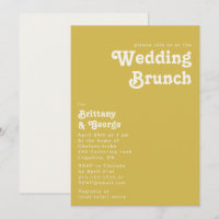 Retro Beach | Gold Wedding Brunch Invitation