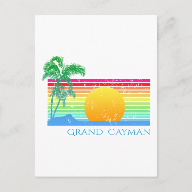 Retro Beach Grand Cayman Postcard (Front)
