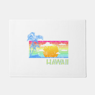 Retro Beach Hawaii Sunset Doormat