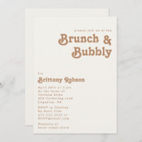 Retro Beach | Ivory Brunch and Bubbly Invitation