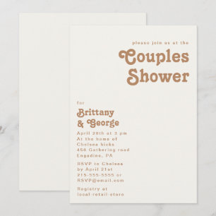 Retro Beach   Ivory Couples Shower Invitation