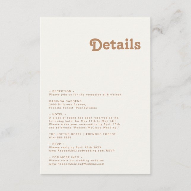 Retro Beach | Ivory Details Enclosure Card (Front)