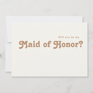 Retro Beach Ivory Maid of Honour Proposal Card