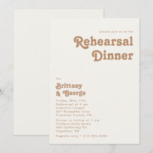 Retro Beach Ivory Rehearsal Dinner Invitation