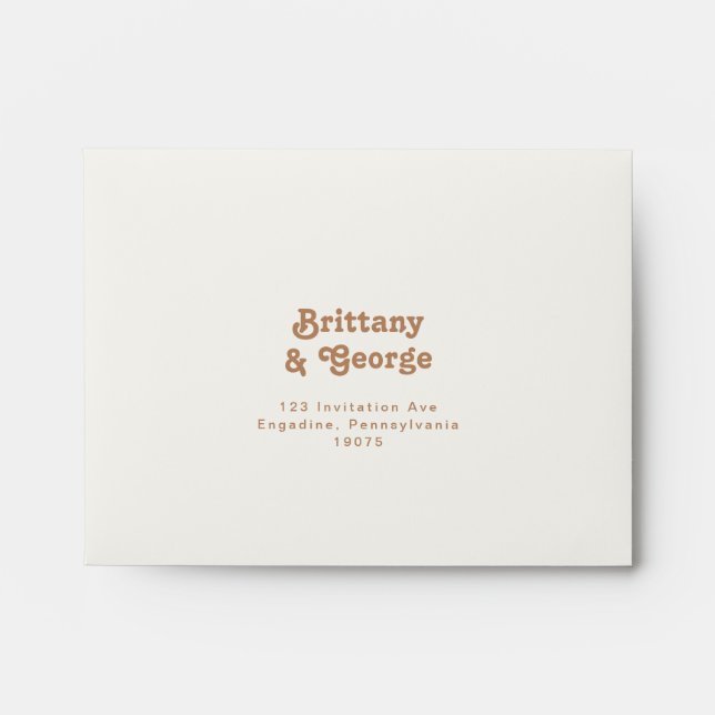 Retro Beach | Ivory Self Addressed RSVP Envelope (Front)