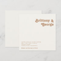 Retro Beach | Ivory Square Wedding Invitation