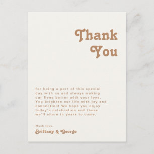Retro Beach Ivory Table Thank You Card
