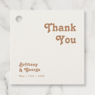 Retro Beach   Ivory Thank You Favour Tags