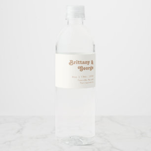 Retro Beach   Ivory Water Bottle Label