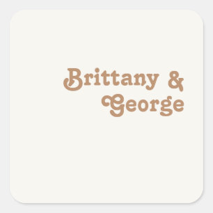 Retro Beach   Ivory Wedding Envelope Seals