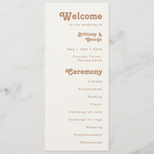 Retro Beach   Ivory Wedding Program