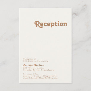 Retro Beach   Ivory Wedding Reception Card