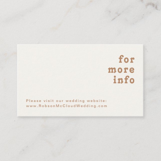 Retro Beach | Ivory Wedding Website Enclosure Card (Front)