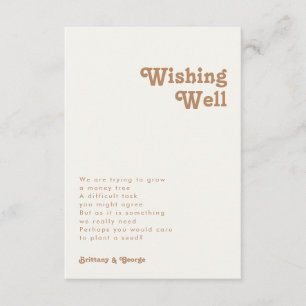 Retro Beach   Ivory Wedding Wishing Well Enclosure Card