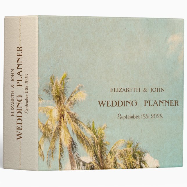 Retro Beach Palms  Binder (Front/Spine)