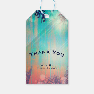 Retro BEACH PARTY Sunny Palm Trees Party Favour Gift Tags