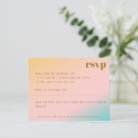 Retro Beach Pastel Gradient Unique Wedding Website