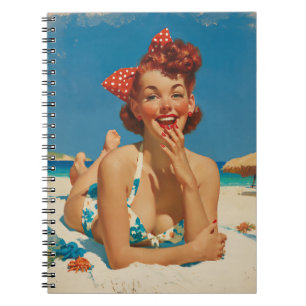 Retro Beach Pin Up Notebook