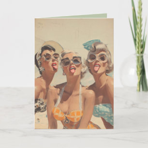 Retro Beach Pin-Up Vibes Card