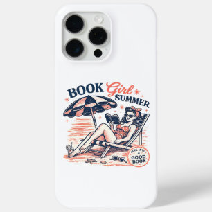 Retro Beach Reading Book Girl Summer iPhone 15 Pro Max Case