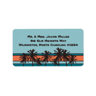 Retro Beach Return Address Labels