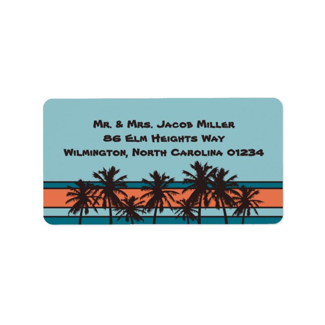 Retro Beach Return Address Labels (Front)