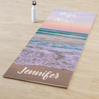 Retro Beach & Sand Personalized Yoga Mat