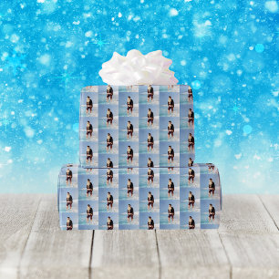 Retro Beach Santa Claus Photo in Saltwater Wrapping Paper