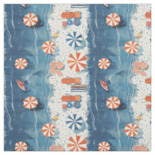 Retro Beach Vacation Fabric