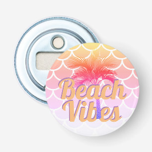Retro Beach Vibes Palm Tree Orange Scales Pool Bottle Opener