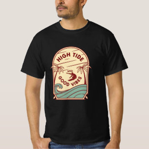Retro Beach Vibes – Palm Trees & Waves Graphic T-Shirt