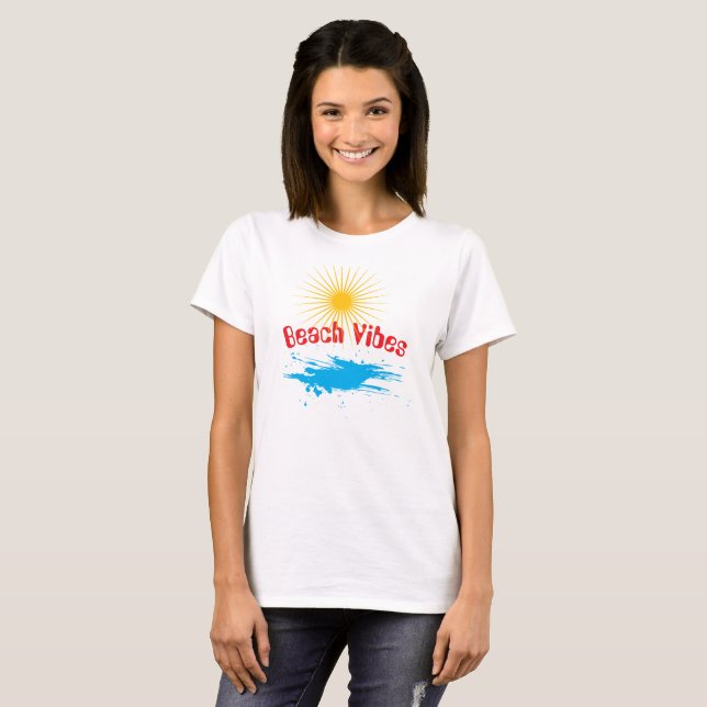 Retro Beach Vibes – Sunshine & Ocean Summer Tee (Front Full)