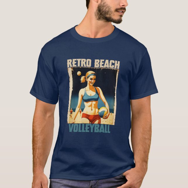 Retro Beach Volleyball T-Shirt (Front)