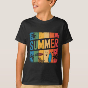 Retro Beach Wave Summertime Tropical Sunset Aesthe T-Shirt
