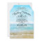 Retro beach wedding invitations blue ombre seaside