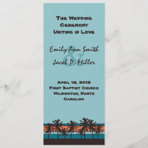 Retro Beach Wedding Program