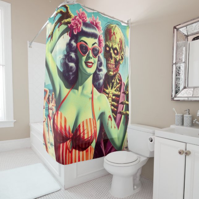Retro Beach Zombie Pin-Up (In Situ)
