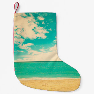 Retro beachbeach, retro, poster, photo, background small christmas stocking