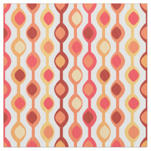Retro Bead Pattern Yellow Orange Fabric