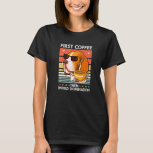 Retro Beagle Sunglasses Coffee Pet Dog Breed Vinta T-Shirt