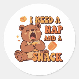 Retro Bear Needs a Nap Vinyl Sticker