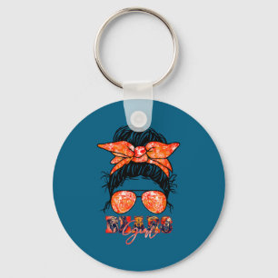 Retro Bears Girl Messy Bun Srts Team Matching Appa Keychain