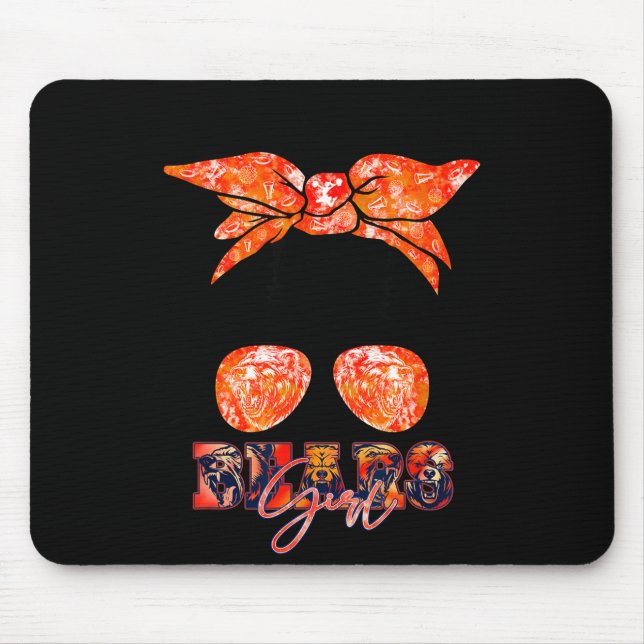 Retro Bears Girl Messy Bun Srts Team Matching Appa Mouse Pad (Front)