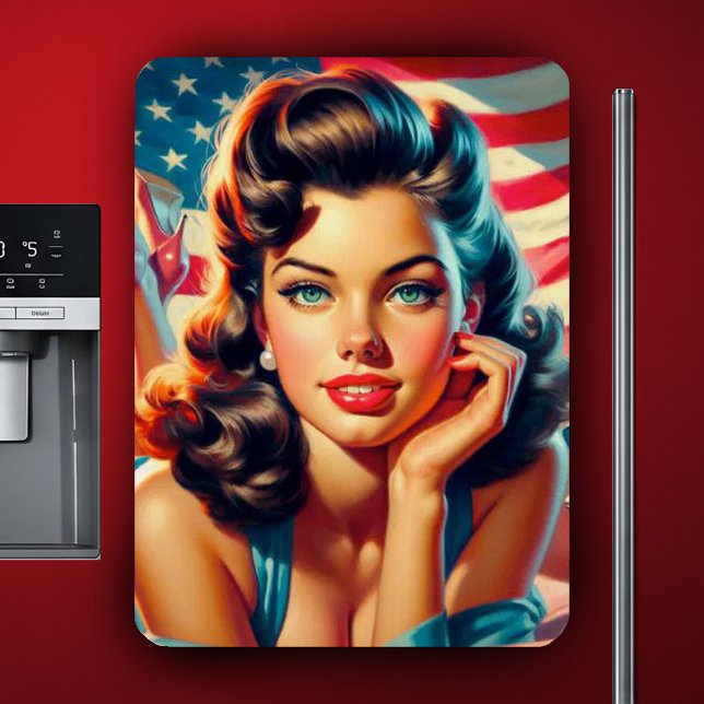 Retro Beautiful American Girl Magnet (Creator Uploaded)