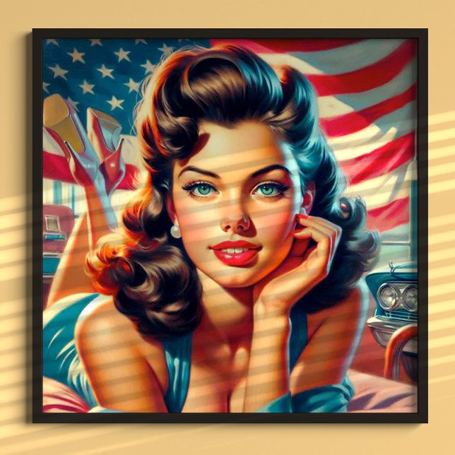 Retro Beautiful American Girl Poster (Creator Uploaded)