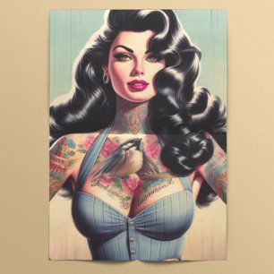 Retro Beauty Tattooed Pin up Tissue Paper