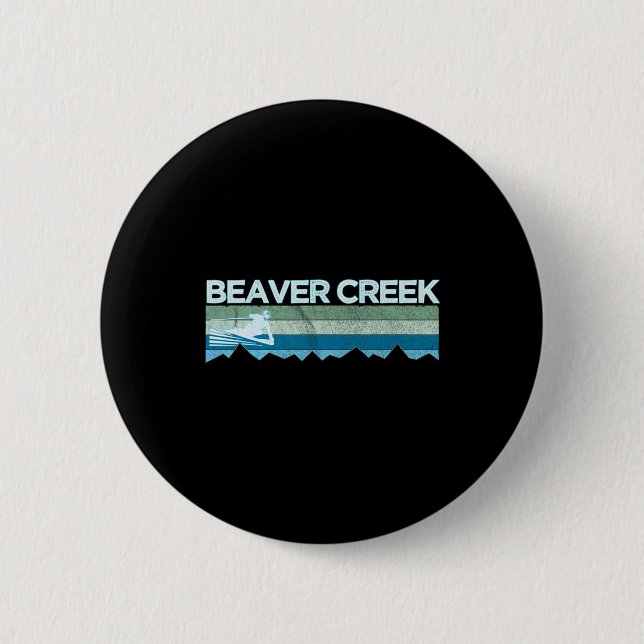 Retro Beaver Creek  2 Inch Round Button (Front)