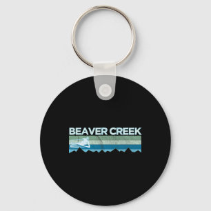 Retro Beaver Creek, Colorado Distressed Skiing Keychain