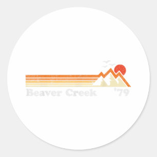 Retro Beaver Creek Ski Resort Colorado Snowboard S Classic Round Sticker